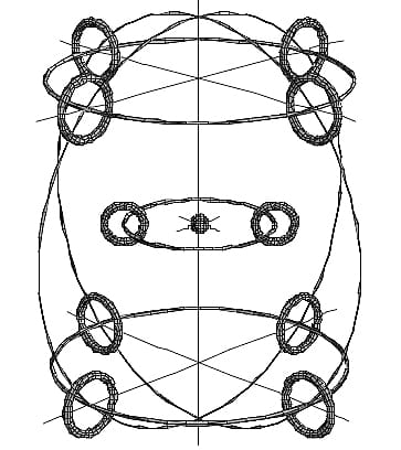 New atom model: Electron shells and magnetic flux loops in a neon element